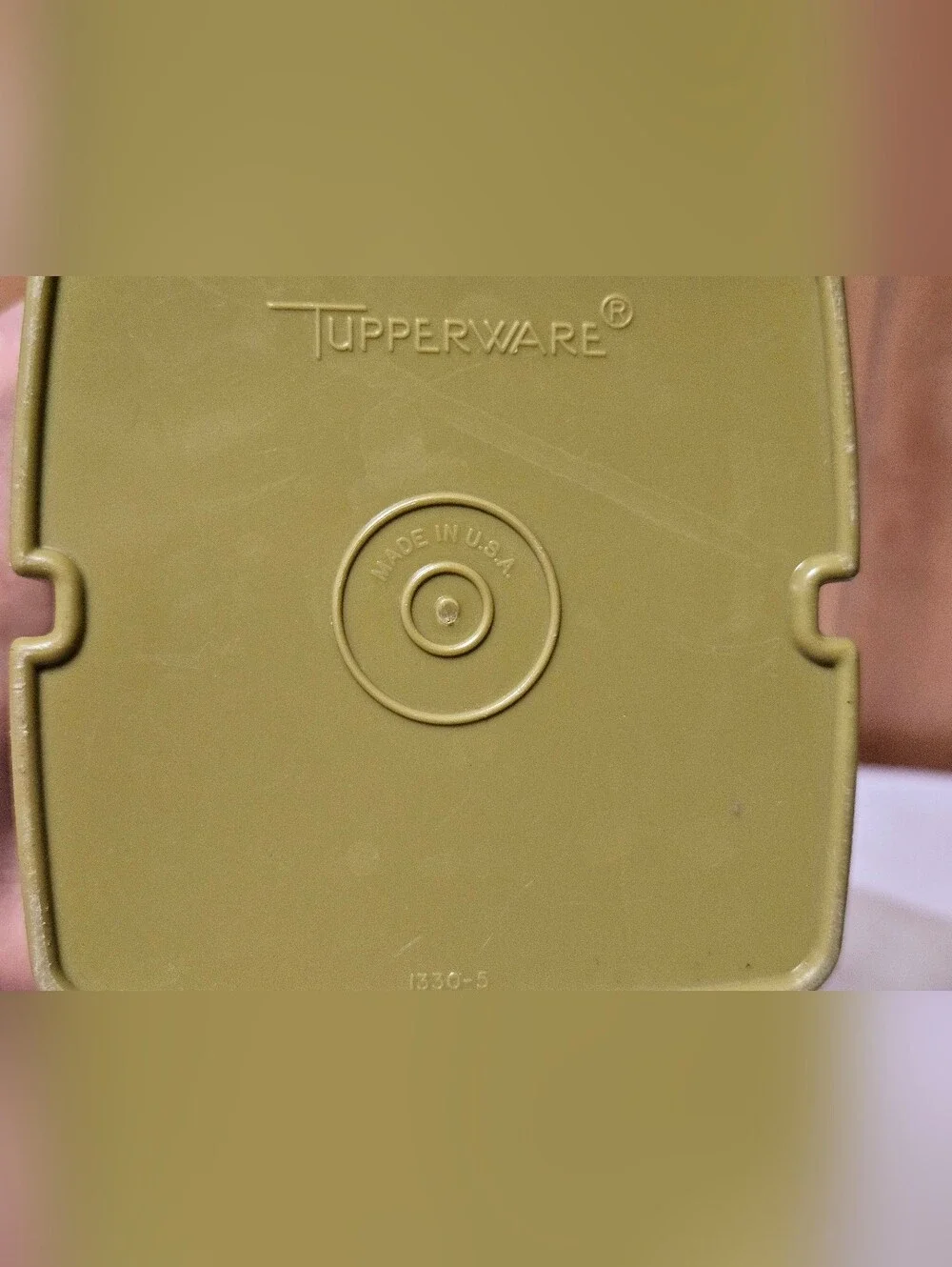 Tupperware Vintage Pickle Olive Keeper #1330-5 Pick-A-Deli Avocado Green 70's